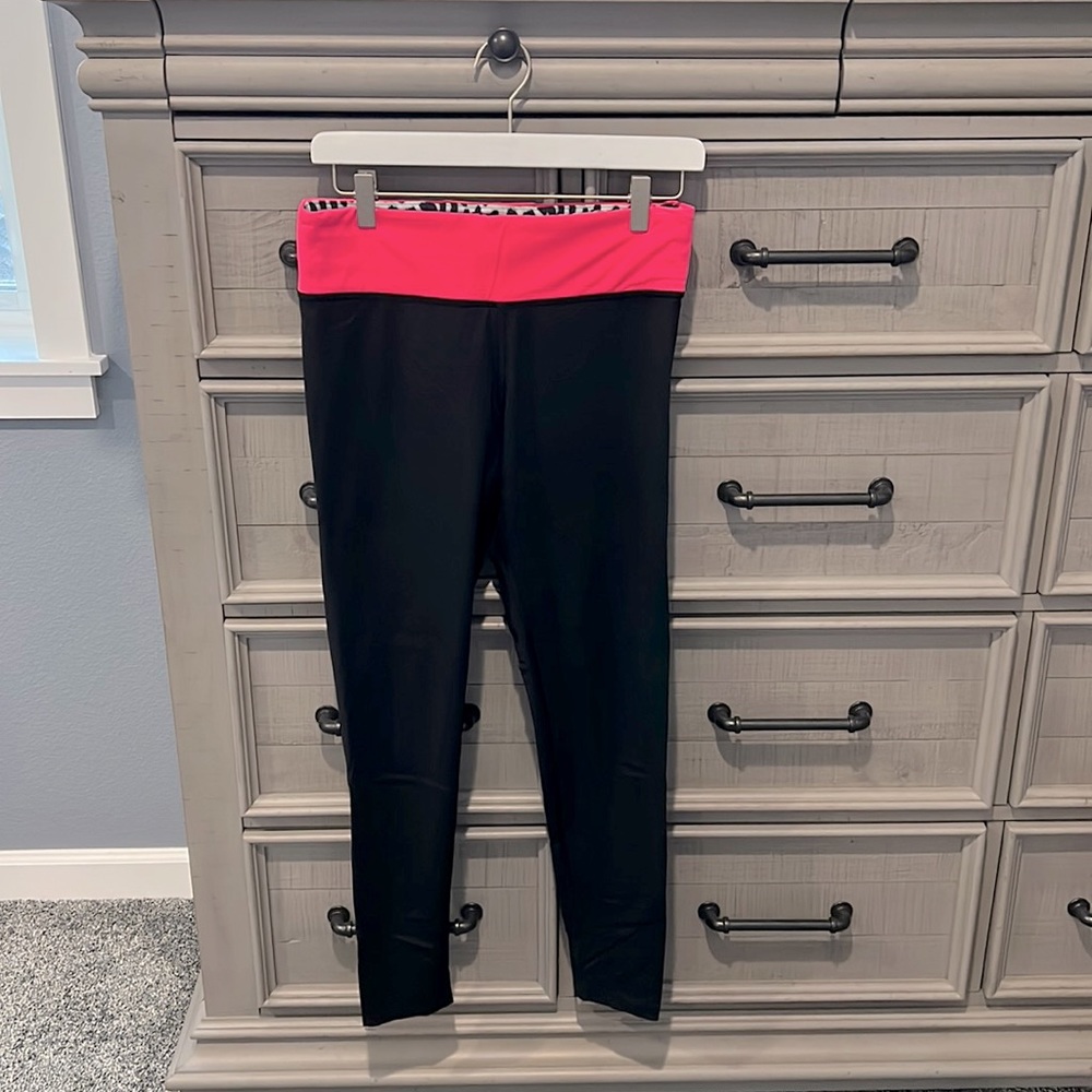 PINK by Victoria’s Secret Ultimate yoga legging, pink and black in size Small.